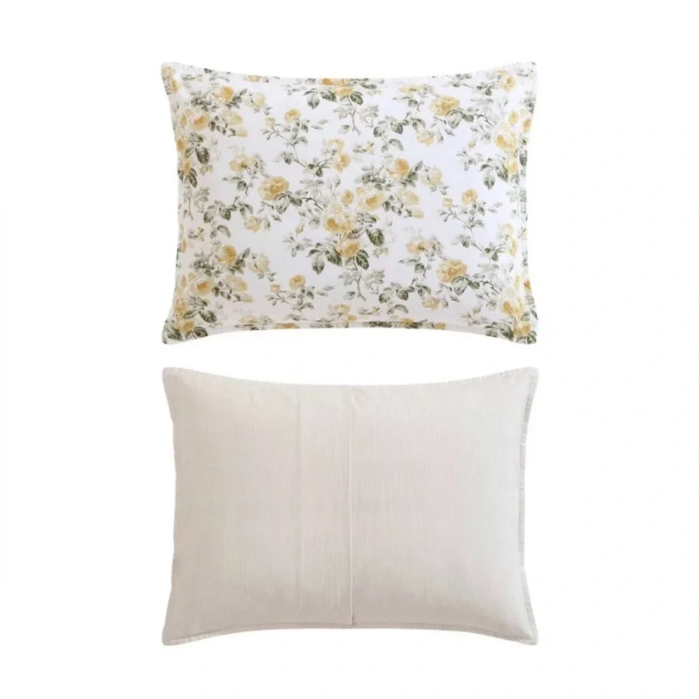 7pc BONUS Comforter Sham Set Laura Ashley Roses Gold Full/Queen